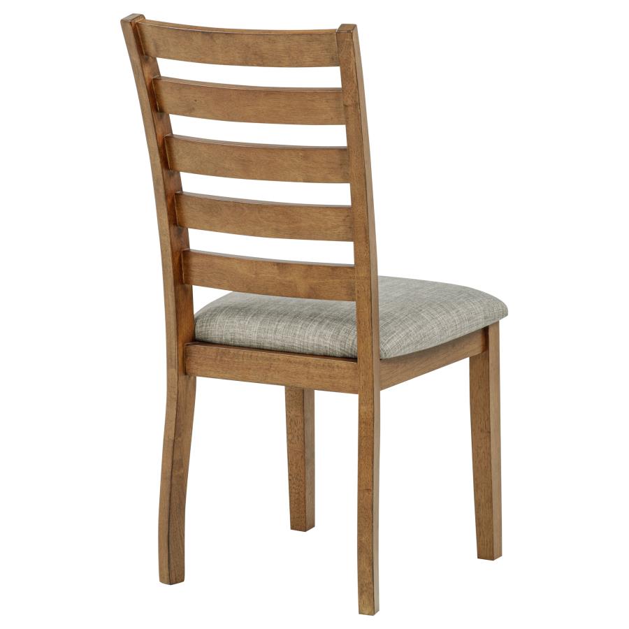 Home & Sleep Outlet - Atwood Wood Dining Side Chair Upholstered Seat Warm Brown