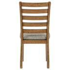 Home & Sleep Outlet - Atwood Wood Dining Side Chair Upholstered Seat Warm Brown