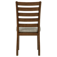 Atwood Wood Dining Side Chair Upholstered Seat Warm Brown