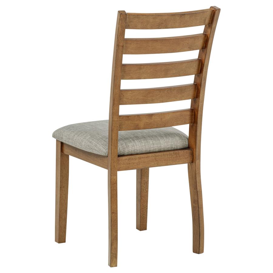 Home & Sleep Outlet - Atwood Wood Dining Side Chair Upholstered Seat Warm Brown