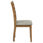 Home & Sleep Outlet - Atwood Wood Dining Side Chair Upholstered Seat Warm Brown