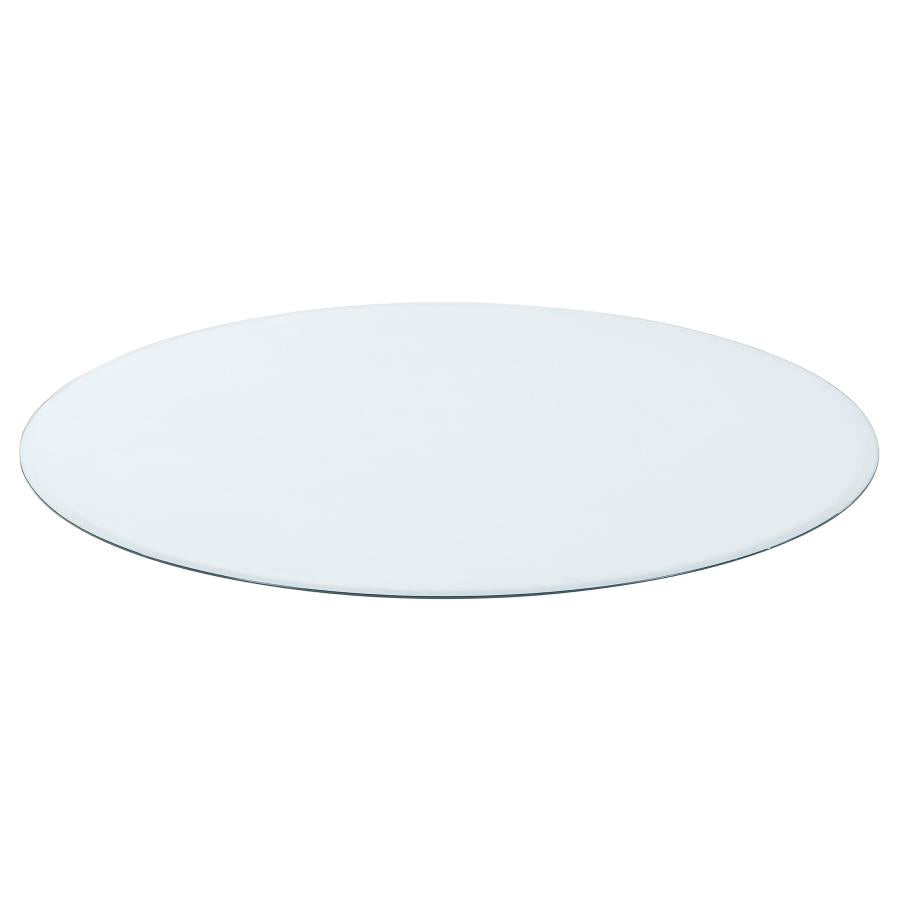 Home & Sleep Outlet - Paxton 5-piece Round Glass Top Counter Height Dining Set Beige