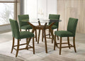 Home & Sleep Outlet - Paxton 5-piece Round Glass Top Counter Height Dining Set Green