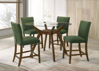 Home & Sleep Outlet - Paxton 5-piece Round Glass Top Counter Height Dining Set Green