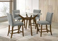 Home & Sleep Outlet - Paxton 5-piece Round Glass Top Counter Height Dining Set Grey