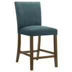 Home & Sleep Outlet - Paxton 5-piece Round Glass Top Counter Height Dining Set Teal Blue