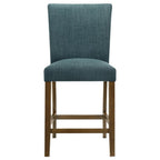 Home & Sleep Outlet - Paxton 5-piece Round Glass Top Counter Height Dining Set Teal Blue