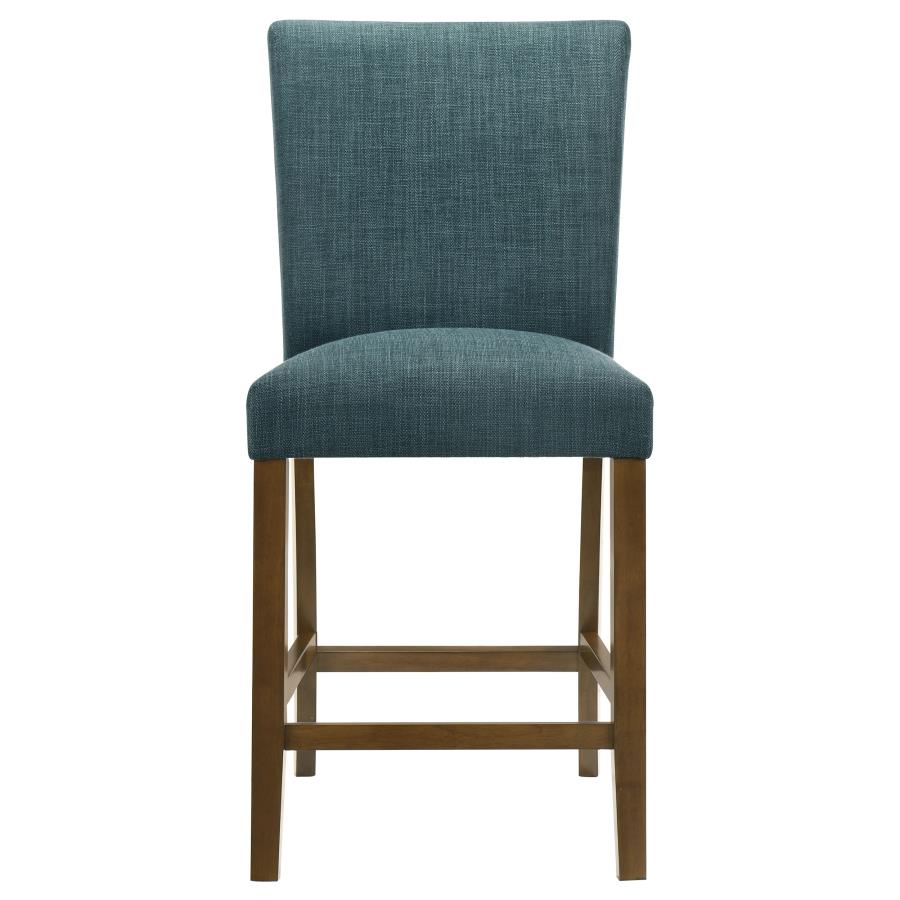 Home & Sleep Outlet - Paxton 5-piece Round Glass Top Counter Height Dining Set Teal Blue