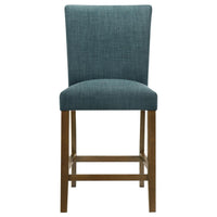 Paxton 5-piece Round Glass Top Counter Height Dining Set Teal Blue