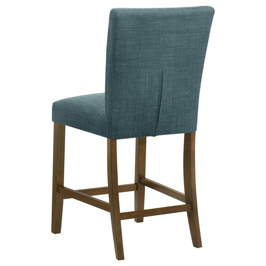 Home & Sleep Outlet - Paxton 5-piece Round Glass Top Counter Height Dining Set Teal Blue