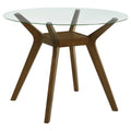 Home & Sleep Outlet - Paxton Round 48-inch Glass Top Counter Height Dining Table Brown