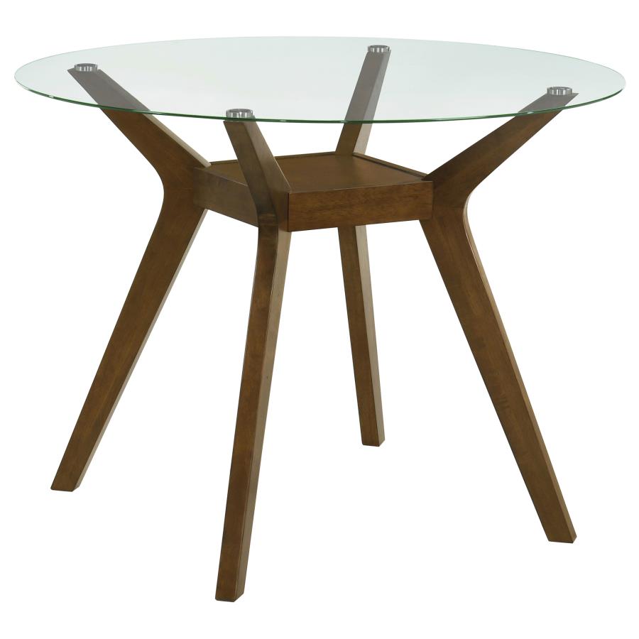 Home & Sleep Outlet - Paxton Round 48-inch Glass Top Counter Height Dining Table Brown