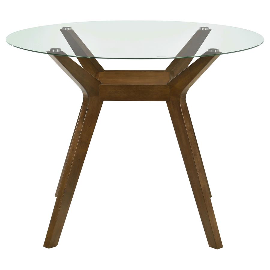 Home & Sleep Outlet - Paxton Round 48-inch Glass Top Counter Height Dining Table Brown