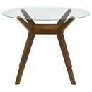 Paxton Round 48-inch Glass Top Counter Height Dining Table Brown
