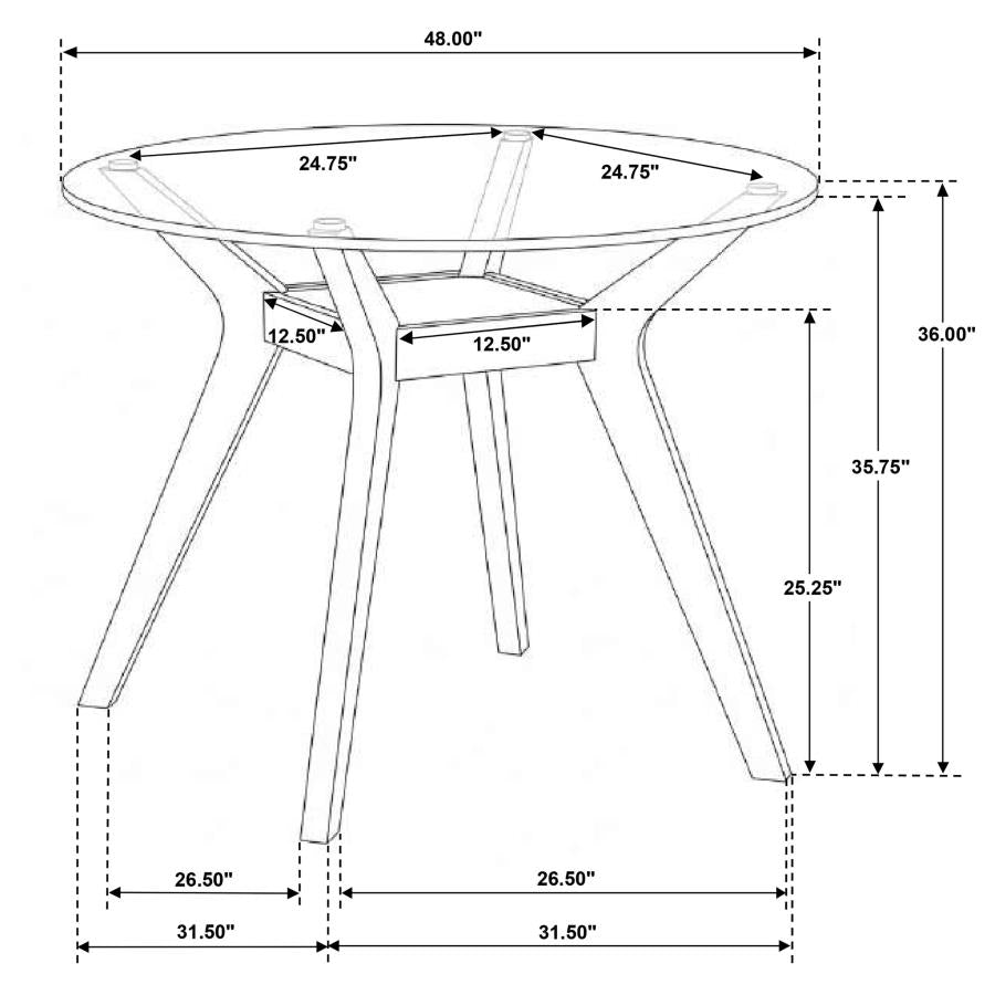 Home & Sleep Outlet - Paxton Round 48-inch Glass Top Counter Height Dining Table Brown
