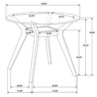 Paxton Round 48-inch Glass Top Counter Height Dining Table Brown