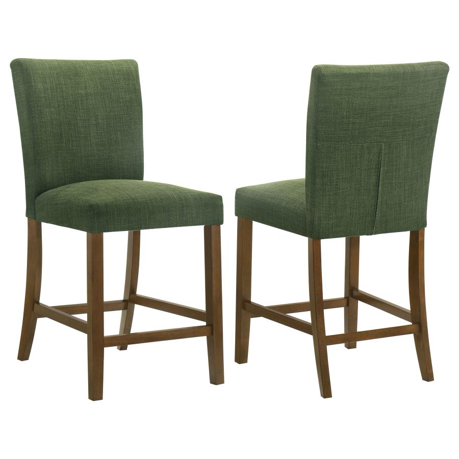 Home & Sleep Outlet - Paxton Upholstered Counter Height Dining Chair Green (Set of 2)