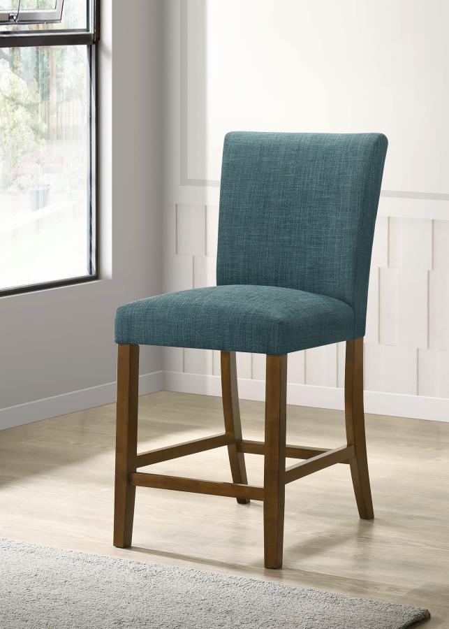 Home & Sleep Outlet - Paxton Upholstered Counter Height Dining Chair Teal Blue (Set of 2)