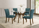 Paxton Round 48-inch Glass Top Wood Dining Table Brown