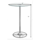 Thea Round 28-inch Glass Top LED Bistro Bar Table Chrome