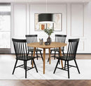 Andrews 5-piece Round Dining Table Set Light Ash and Black