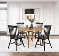 Home & Sleep Outlet - Andrews 5-piece Round Dining Table Set Light Ash and Black