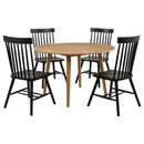 Andrews 5-piece Round Dining Table Set Light Ash and Black