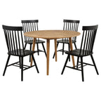 Home & Sleep Outlet - Andrews 5-piece Round Dining Table Set Light Ash and Black