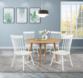 Home & Sleep Outlet - Andrews 5-piece Round Dining Table Set Light Ash and White