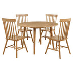 Home & Sleep Outlet - Andrews 5-piece Round Wood Dining Room Table Set Light Ash