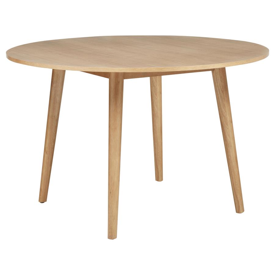 Home & Sleep Outlet - Andrews 5-piece Round Wood Dining Room Table Set Light Ash