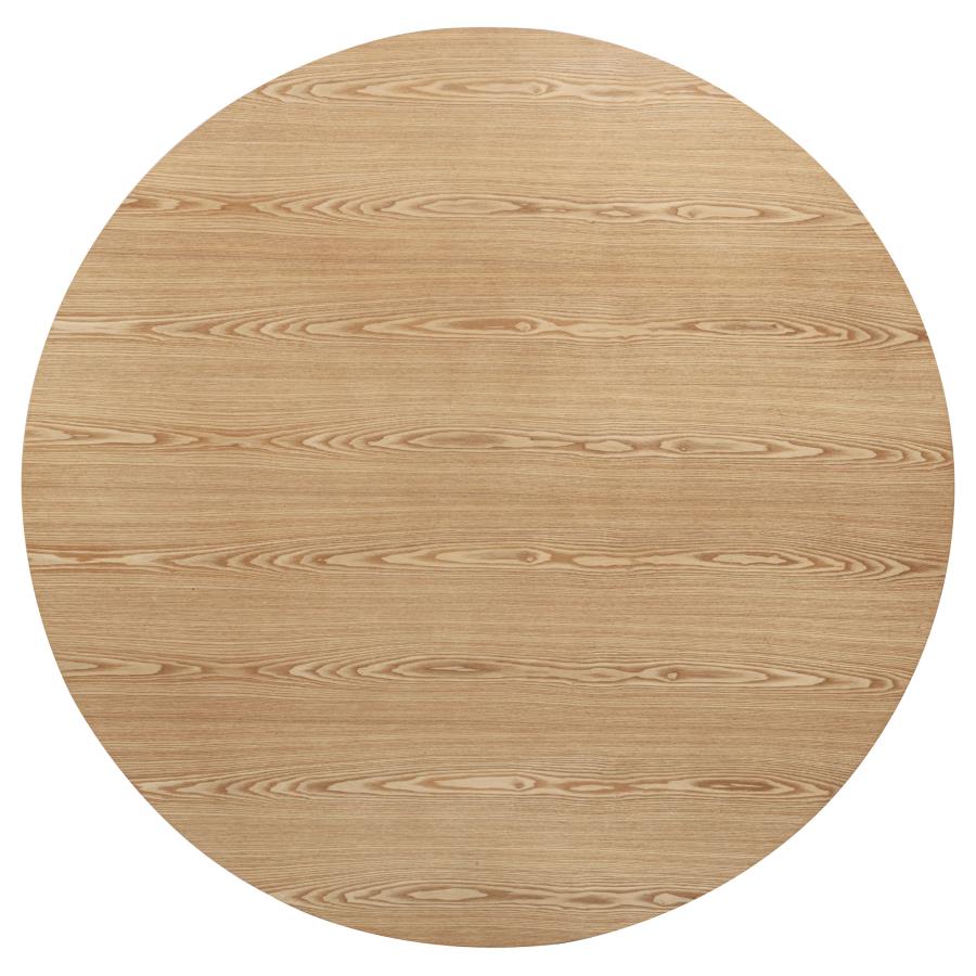 Home & Sleep Outlet - Andrews 5-piece Round Wood Dining Room Table Set Light Ash