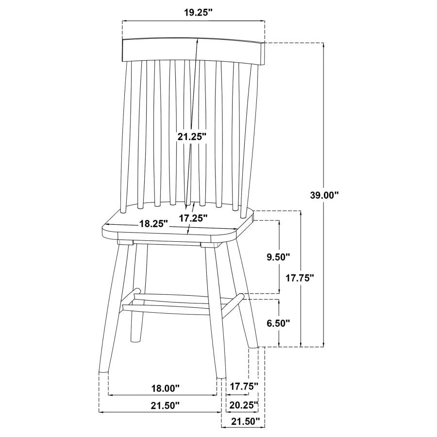 Home & Sleep Outlet - Andrews 5-piece Round Wood Dining Room Table Set Light Ash