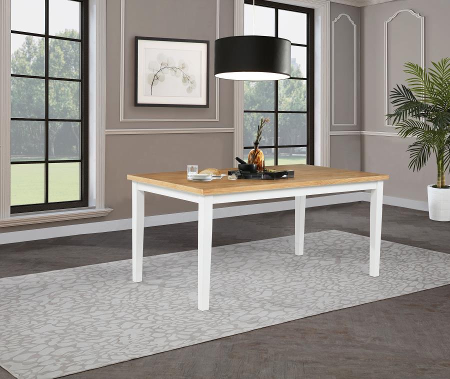 Home & Sleep Outlet - Andrews 66-inch Rectangular Dining Table Light Ash and White