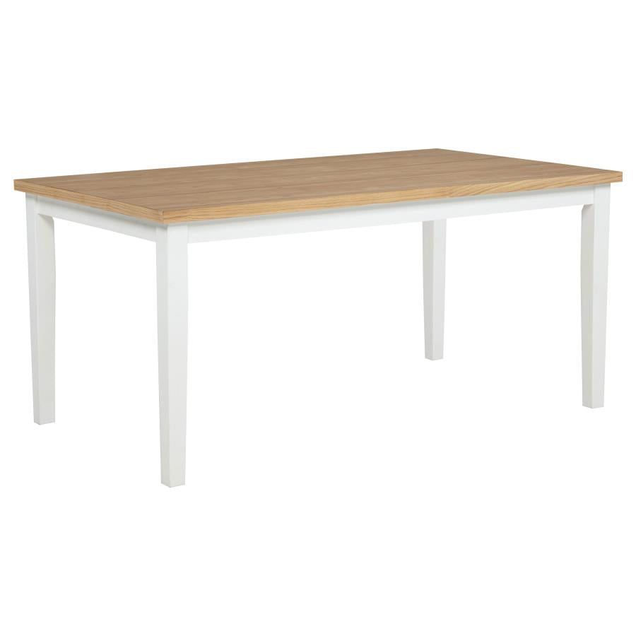 Home & Sleep Outlet - Andrews 66-inch Rectangular Dining Table Light Ash and White
