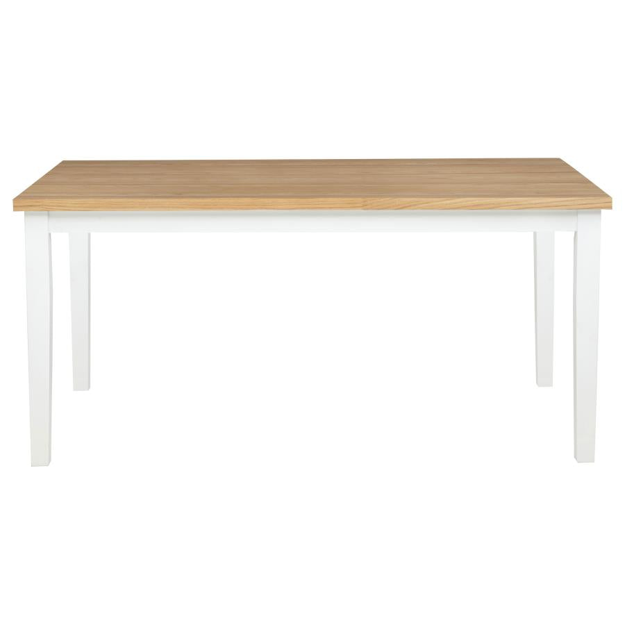 Home & Sleep Outlet - Andrews 66-inch Rectangular Dining Table Light Ash and White