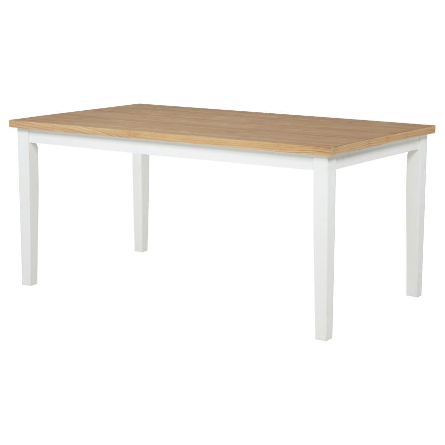 Home & Sleep Outlet - Andrews 66-inch Rectangular Dining Table Light Ash and White