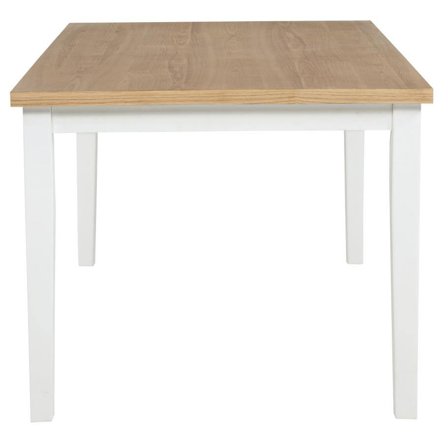 Home & Sleep Outlet - Andrews 66-inch Rectangular Dining Table Light Ash and White