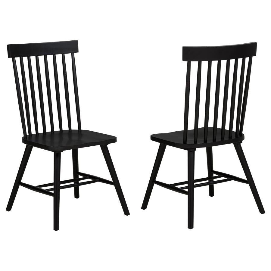 Home & Sleep Outlet - Andrews Windsor Spindle Back Dining Side Chair Black (Set of 2)
