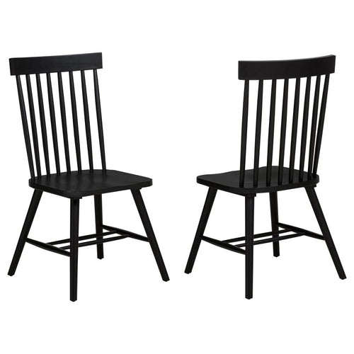 Home & Sleep Outlet - Andrews Windsor Spindle Back Dining Side Chair Black (Set of 2)