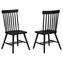 Andrews Windsor Spindle Back Dining Side Chair Black (Set of 2)
