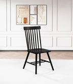 Home & Sleep Outlet - Andrews Windsor Spindle Back Dining Side Chair Black (Set of 2)
