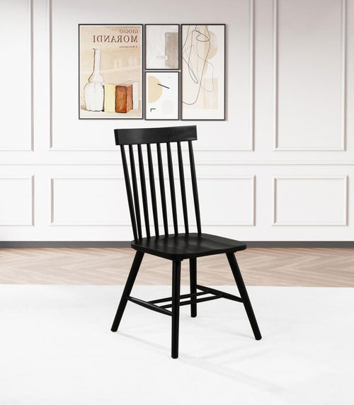 Home & Sleep Outlet - Andrews Windsor Spindle Back Dining Side Chair Black (Set of 2)