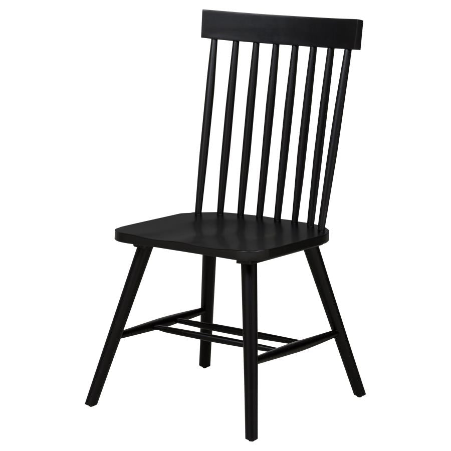 Home & Sleep Outlet - Andrews Windsor Spindle Back Dining Side Chair Black (Set of 2)