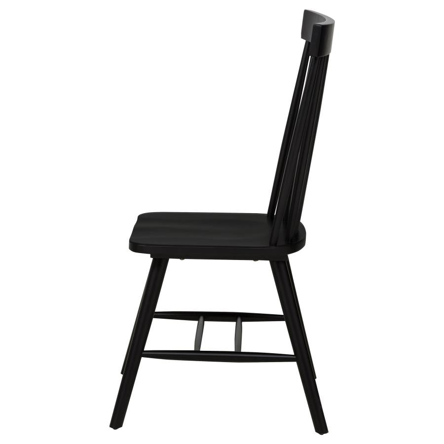Home & Sleep Outlet - Andrews Windsor Spindle Back Dining Side Chair Black (Set of 2)