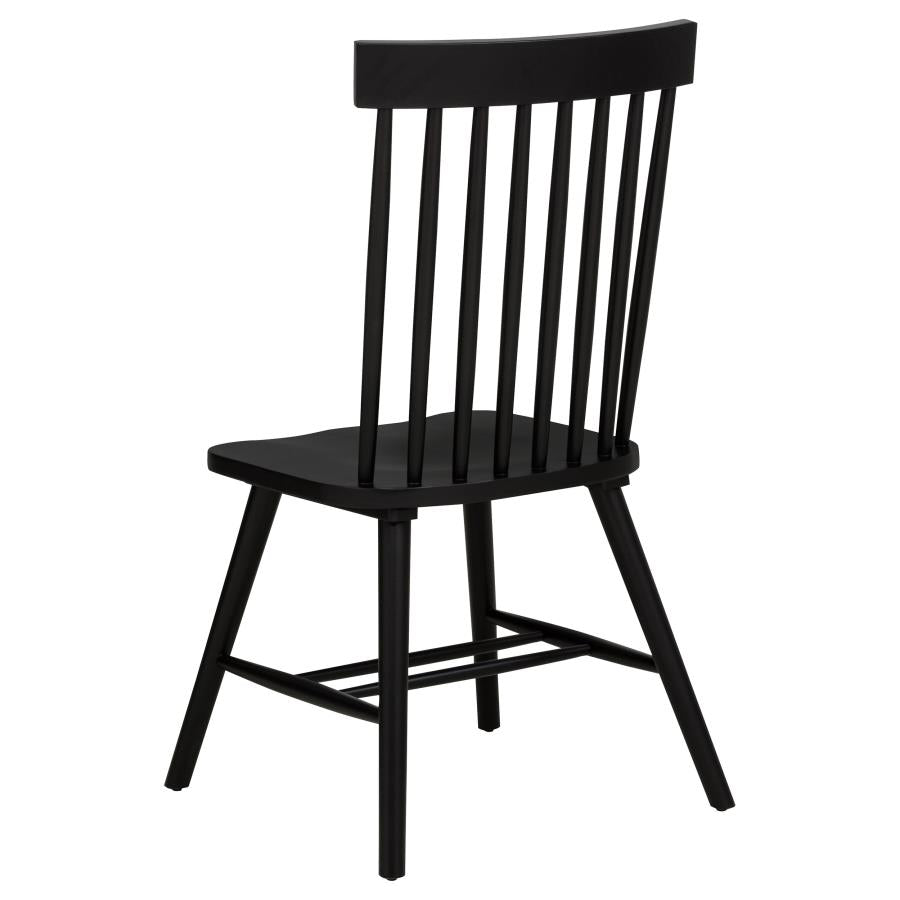 Home & Sleep Outlet - Andrews Windsor Spindle Back Dining Side Chair Black (Set of 2)