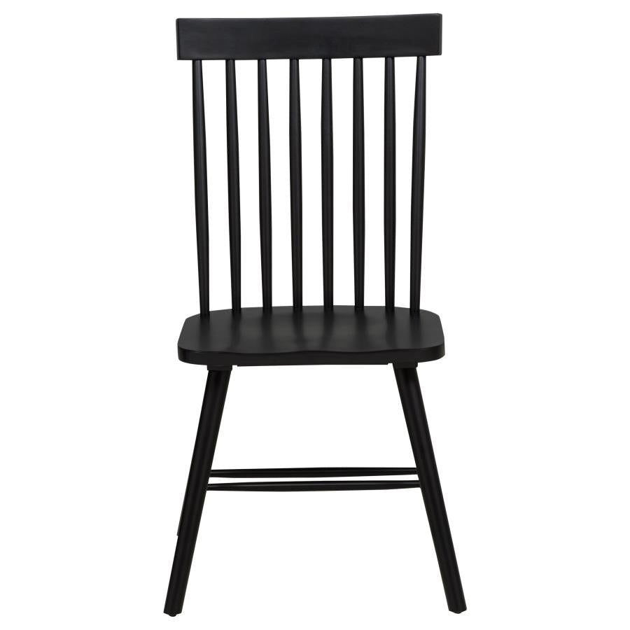 Home & Sleep Outlet - Andrews Windsor Spindle Back Dining Side Chair Black (Set of 2)