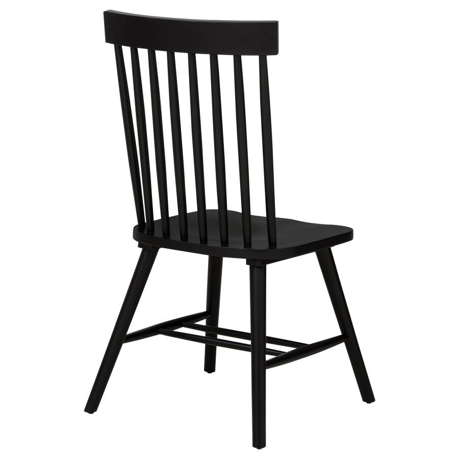 Home & Sleep Outlet - Andrews Windsor Spindle Back Dining Side Chair Black (Set of 2)
