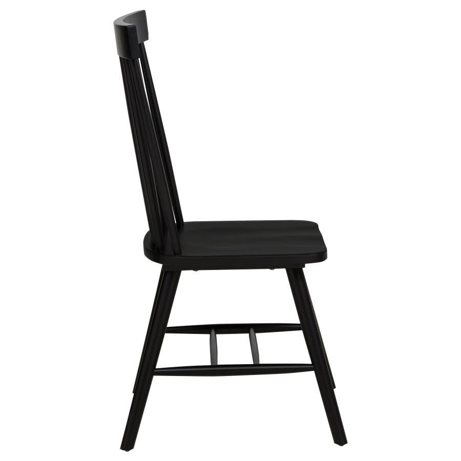 Home & Sleep Outlet - Andrews Windsor Spindle Back Dining Side Chair Black (Set of 2)
