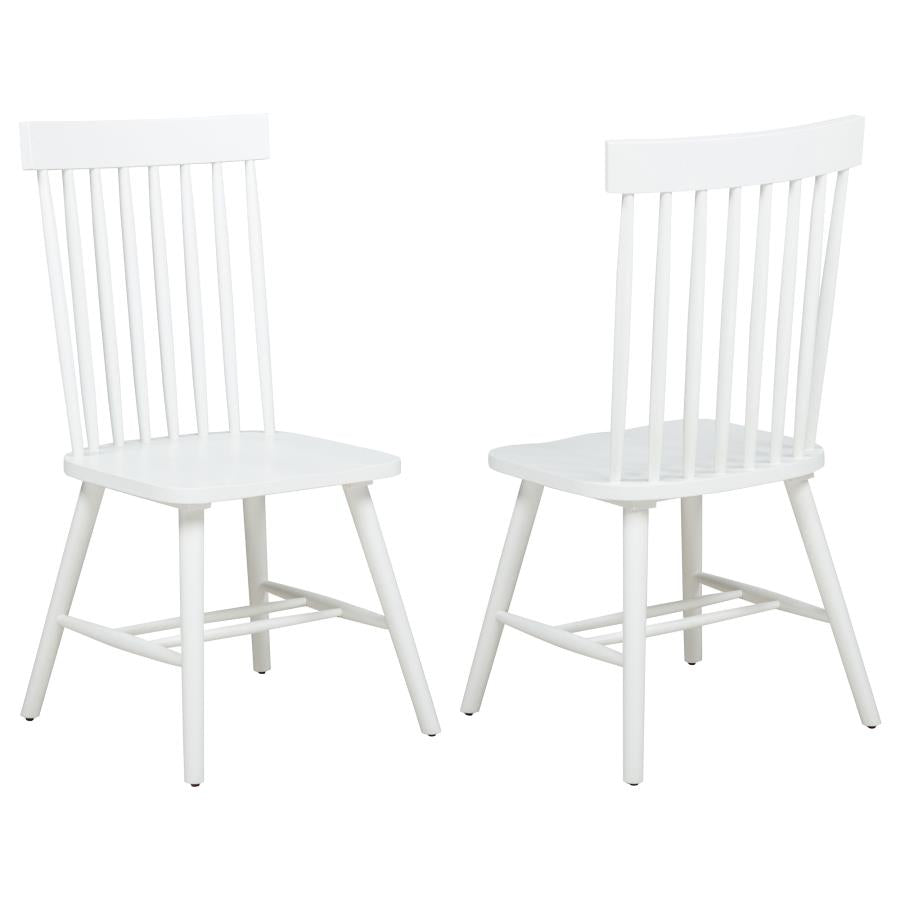 Home & Sleep Outlet - Andrews Windsor Spindle Back Dining Side Chair White (Set of 2)